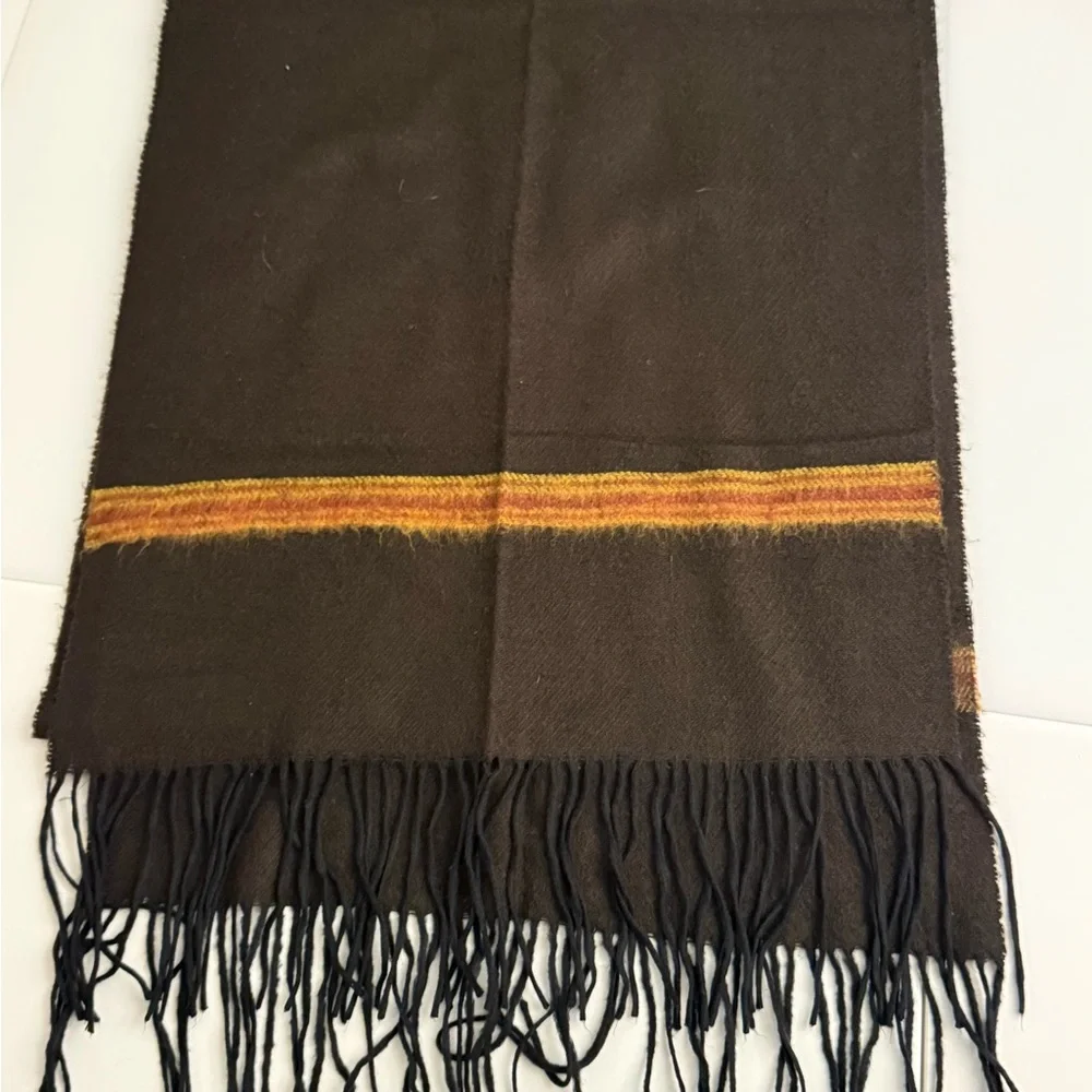 Givenchy Cashme Scarf in Brown with Orange Accents Made In Italy Unisex